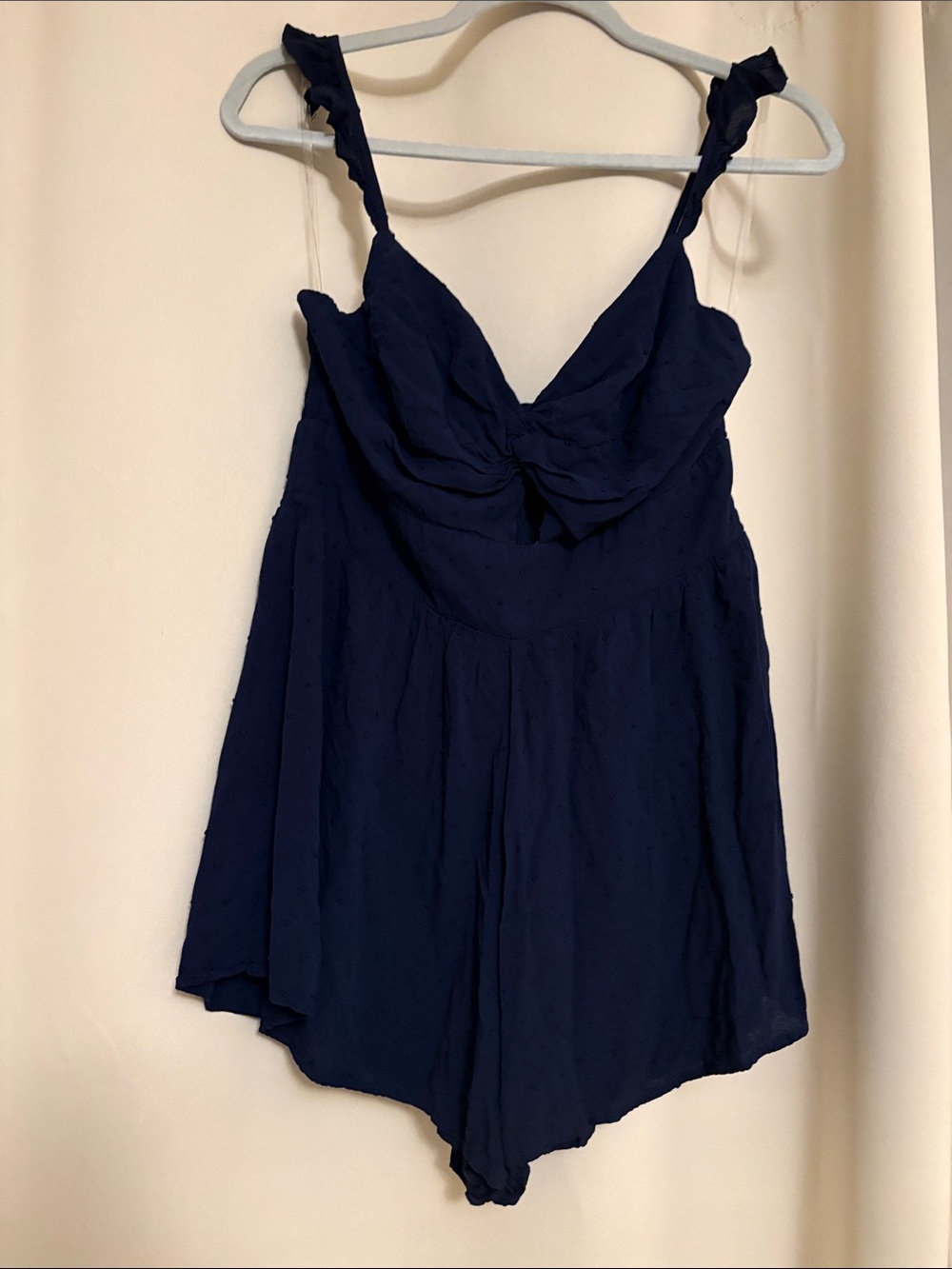 Trixxi Navy Blue Tie-Front Camisole Romper